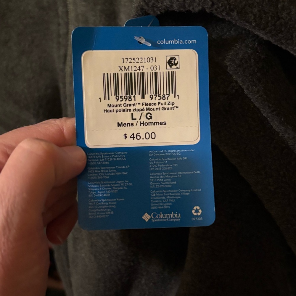 NWT Columbia men’s Mount Grant Fleece Full Zip Jacket sz L - Picture 6 of 9